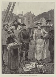 Un lotto economico, schizzo in un villaggio di pescatori francese